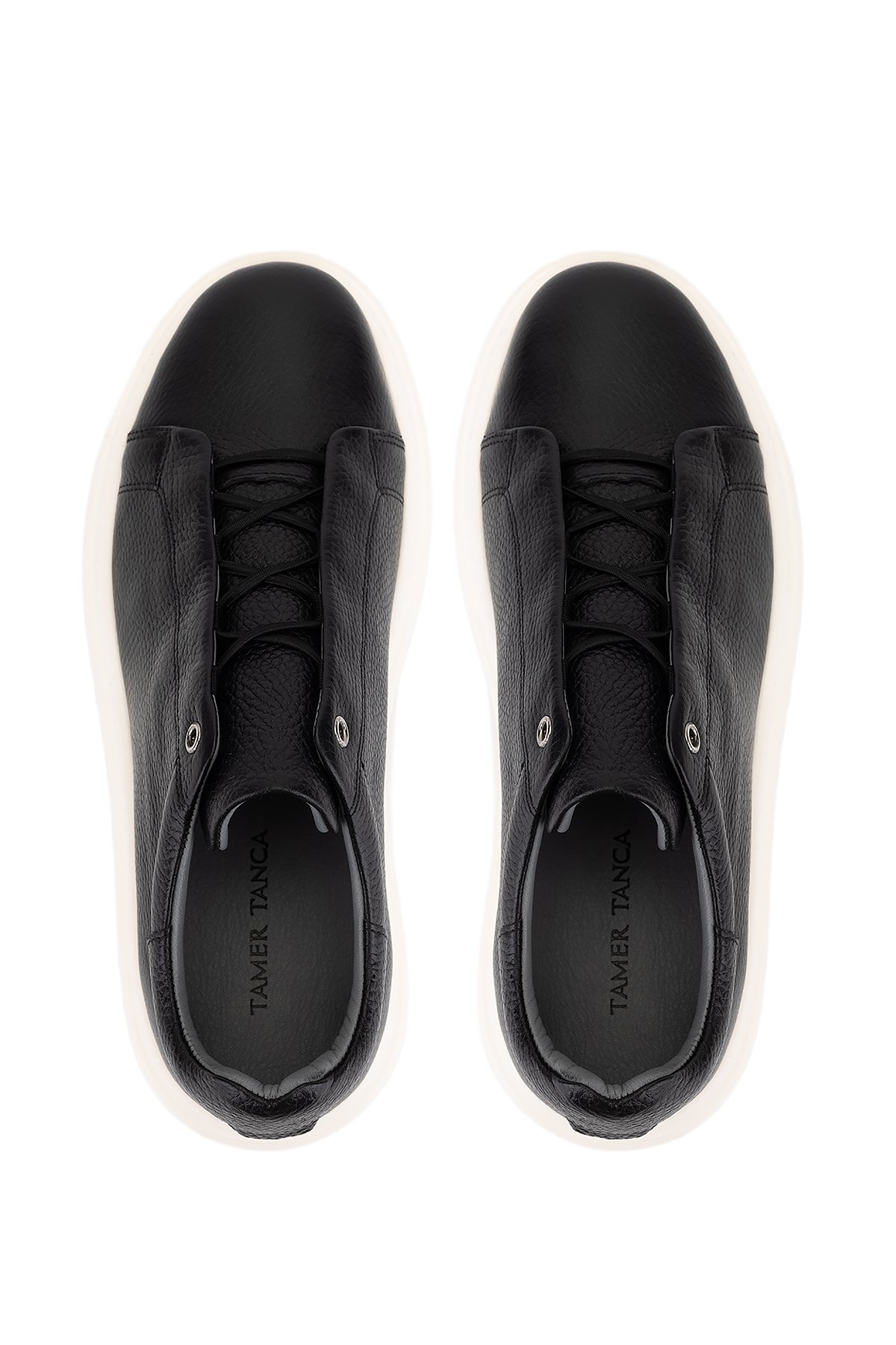 Tamer Tanca Erkek Hakiki Deri Siyah Floter Sneakers & Spor Ayakkabı