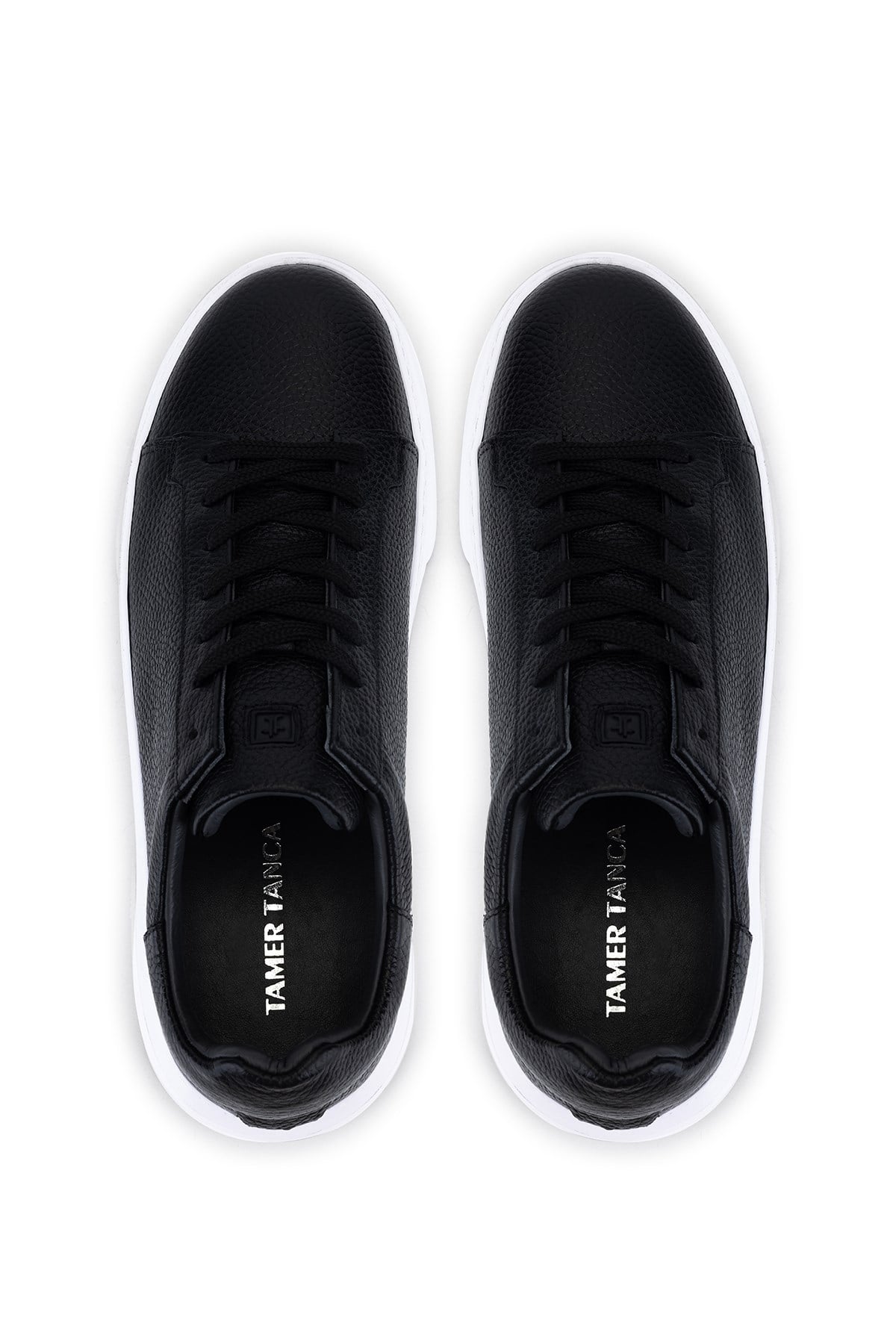 Tamer Tanca Erkek Hakiki Deri Siyah Floter Sneakers & Spor Ayakkabı