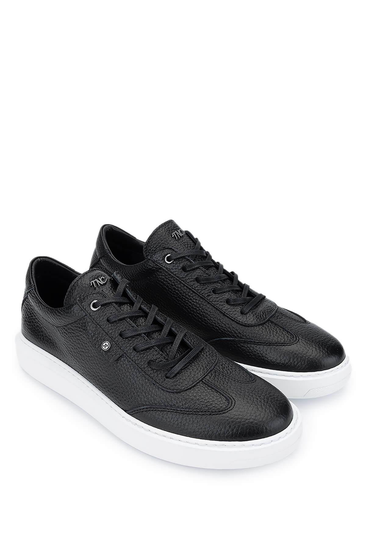 Tamer Tanca Erkek Hakiki Deri Siyah Floter Sneakers & Spor Ayakkabı