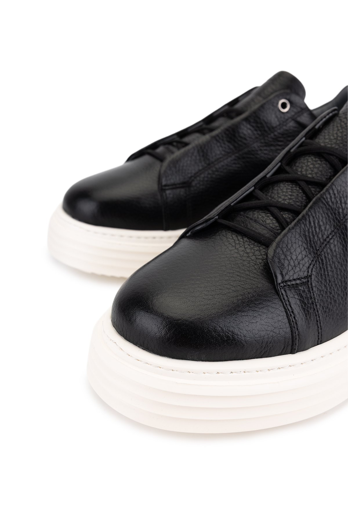 Tamer Tanca Erkek Hakiki Deri Siyah Floter Sneakers & Spor Ayakkabı