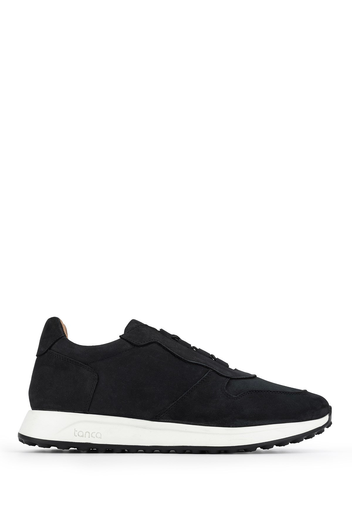 Tamer Tanca Erkek Hakiki Deri Siyah Nubuk Sneakers & Spor Ayakkabı