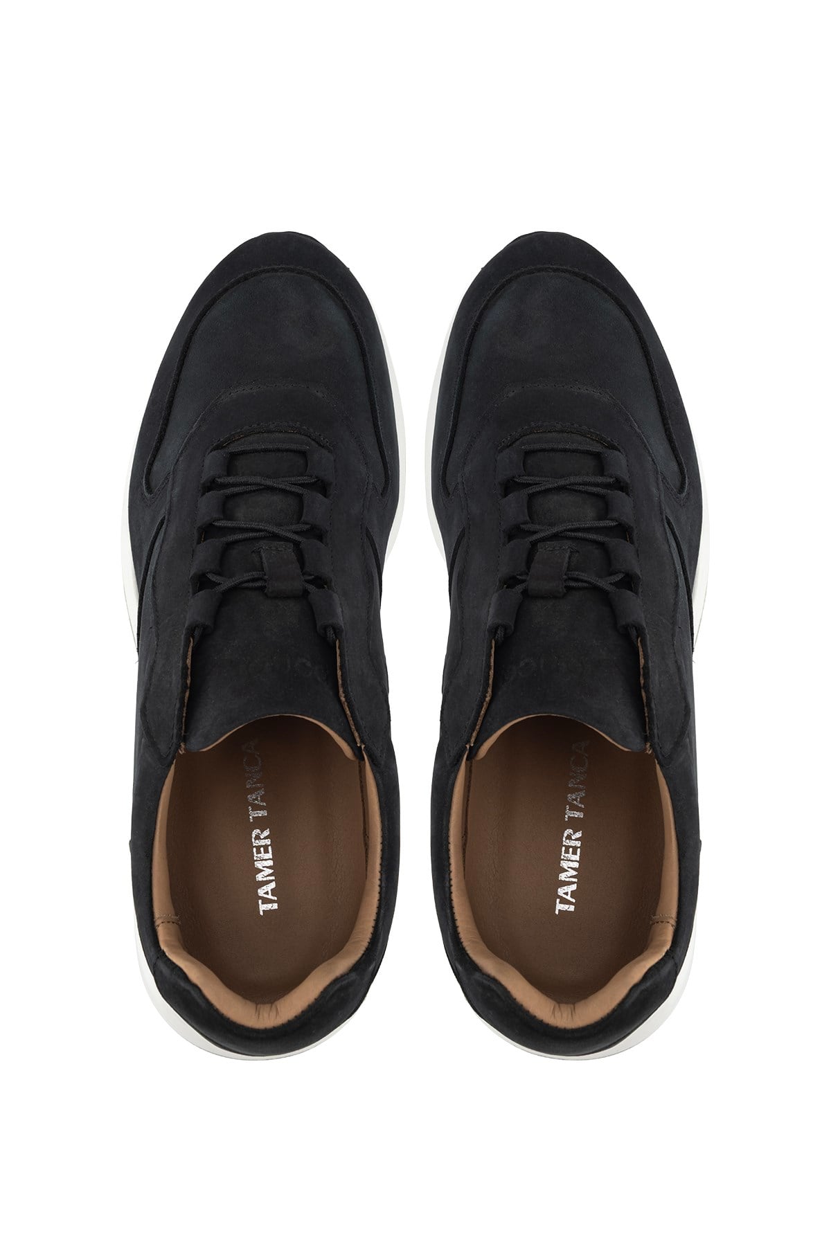 Tamer Tanca Erkek Hakiki Deri Siyah Nubuk Sneakers & Spor Ayakkabı