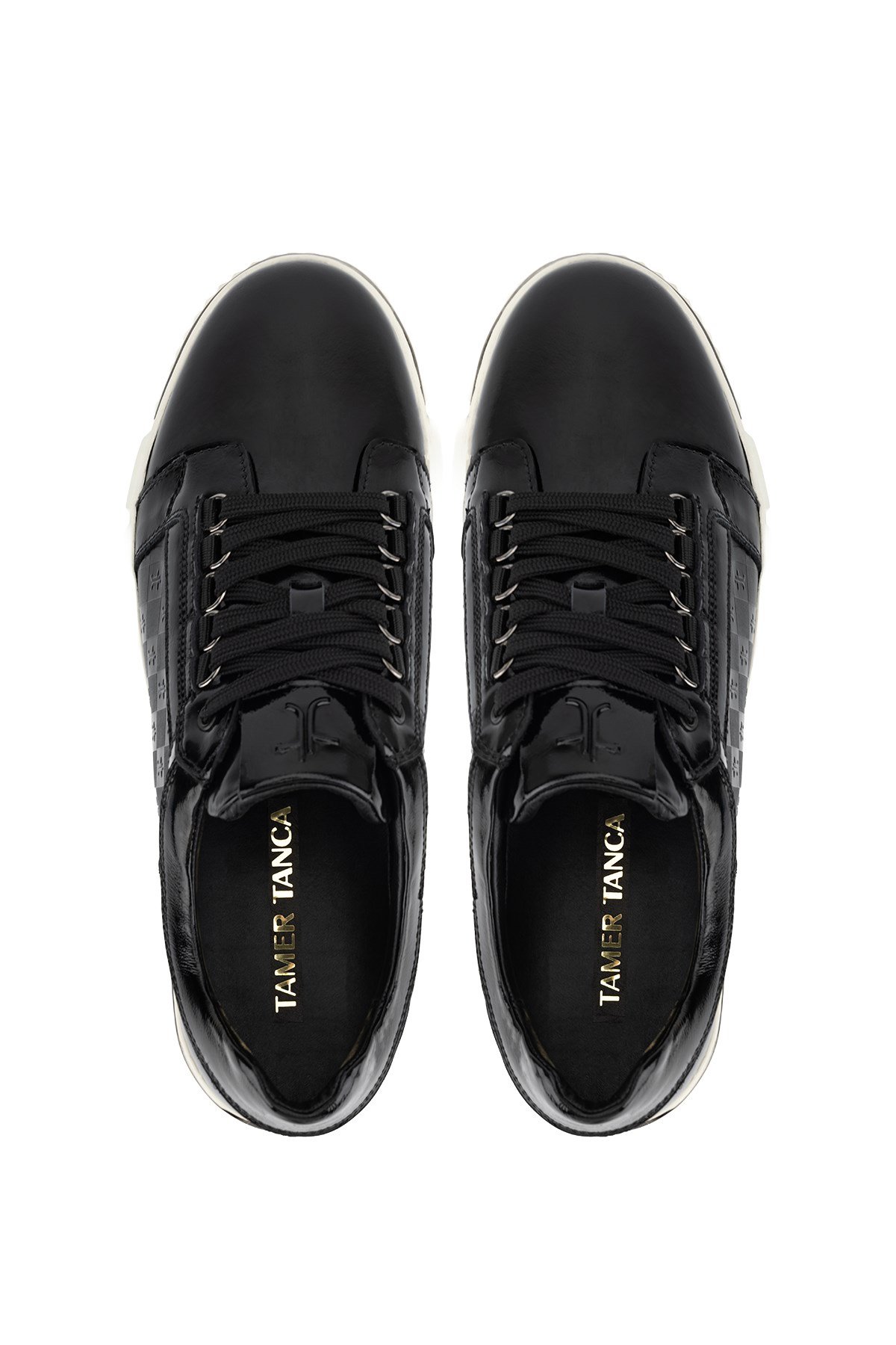 Tamer Tanca Erkek Hakiki Deri Siyah Rugan Sneakers & Spor Ayakkabı