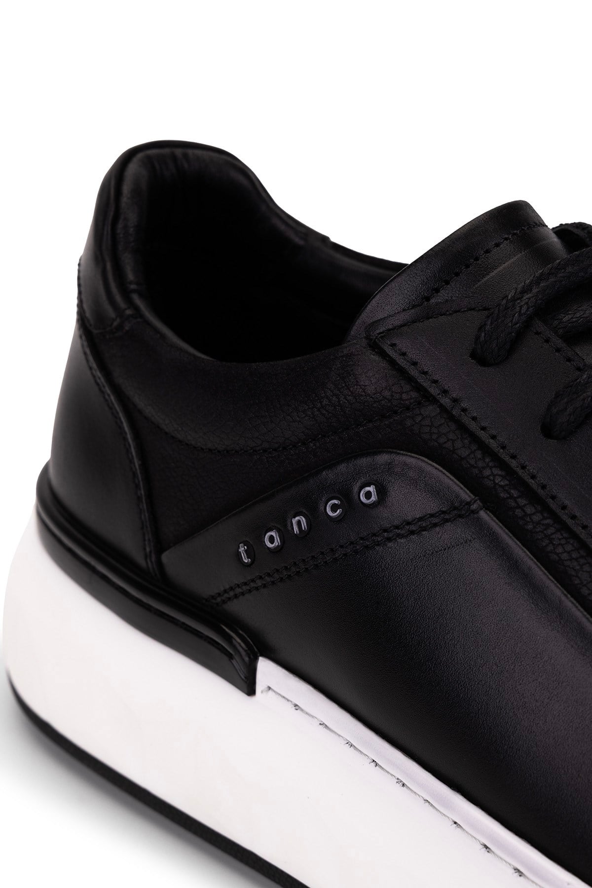 Tamer Tanca Erkek Hakiki Deri Siyah Sneakers & Spor Ayakkabı