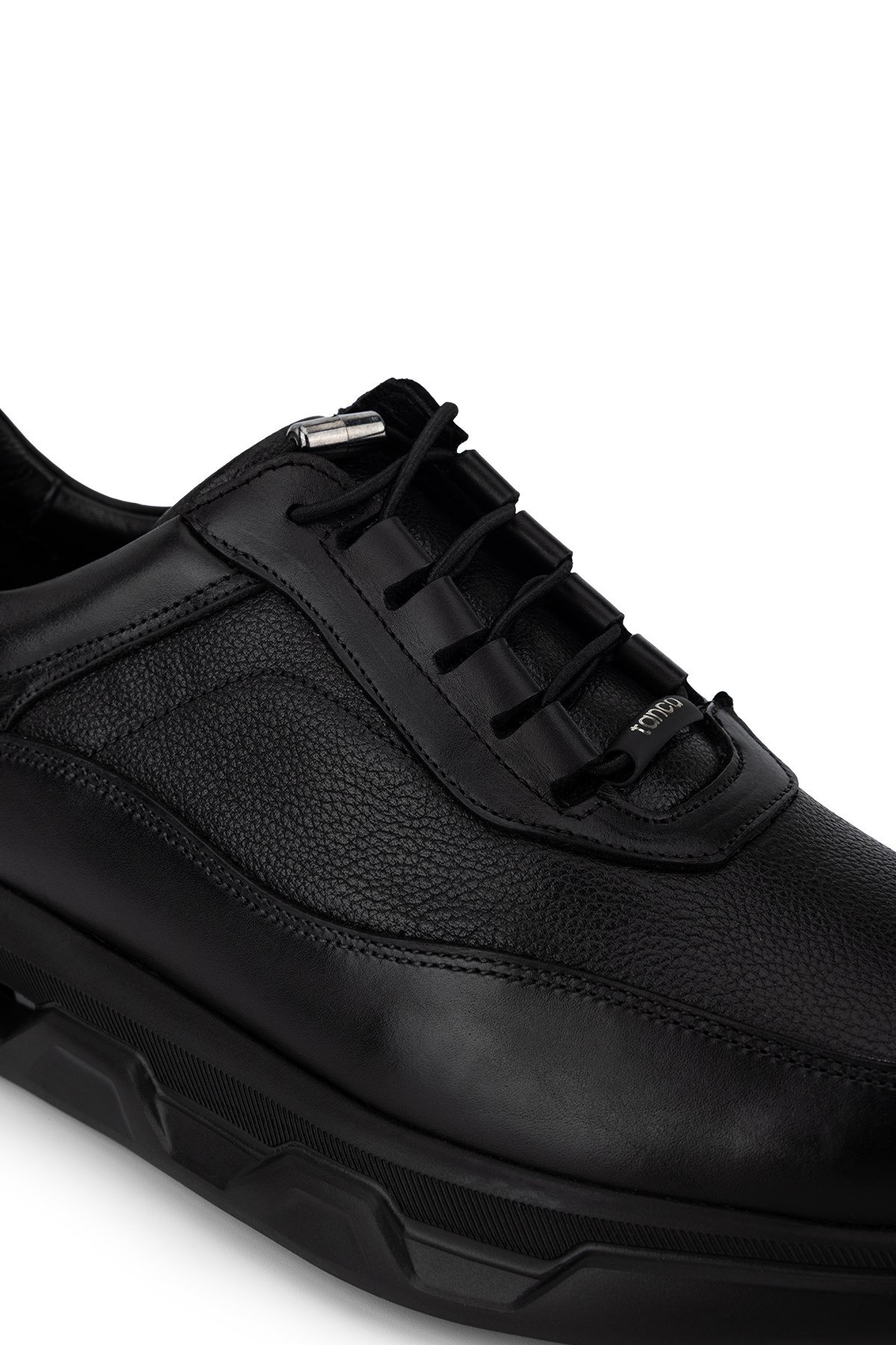 Tamer Tanca Erkek Hakiki Deri siyah Sneakers & Spor Ayakkabı