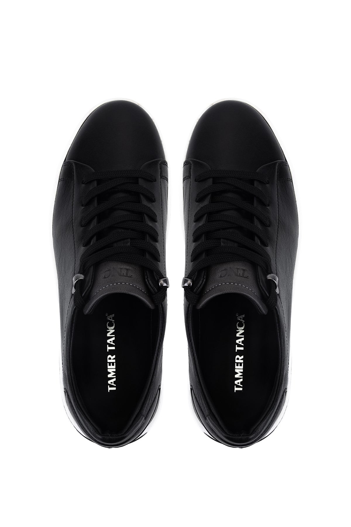 Tamer Tanca Erkek Hakiki Deri Siyah Sneakers & Spor Ayakkabı