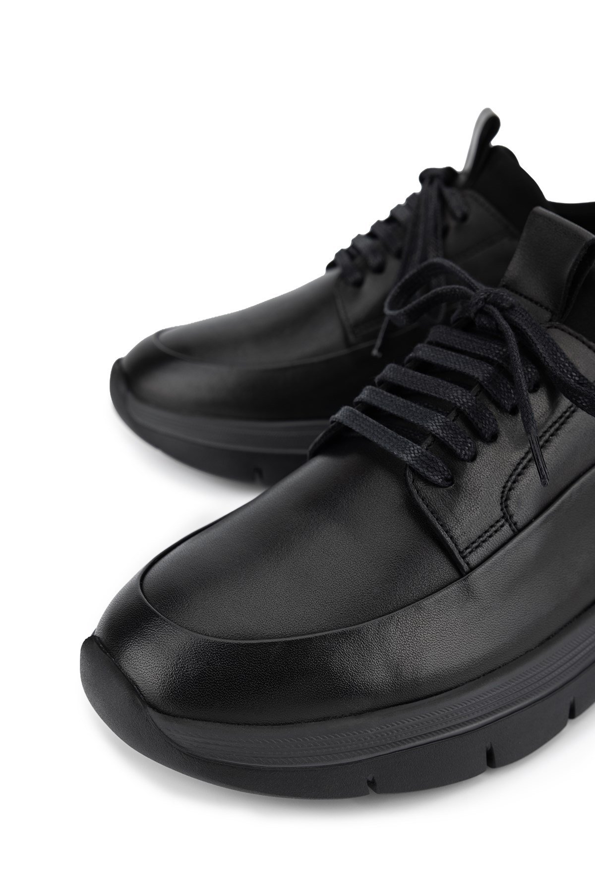 Tamer Tanca Erkek Hakiki Deri Siyah Sneakers & Spor Ayakkabı