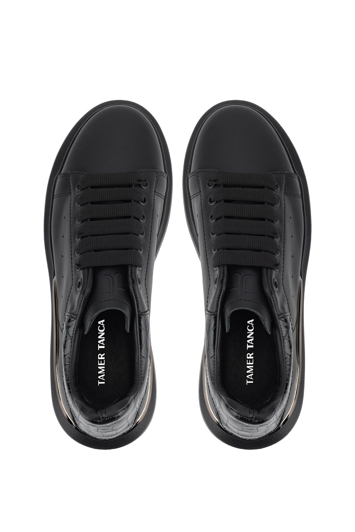 Tamer Tanca Erkek Hakiki Deri Siyah Sneakers & Spor Ayakkabı