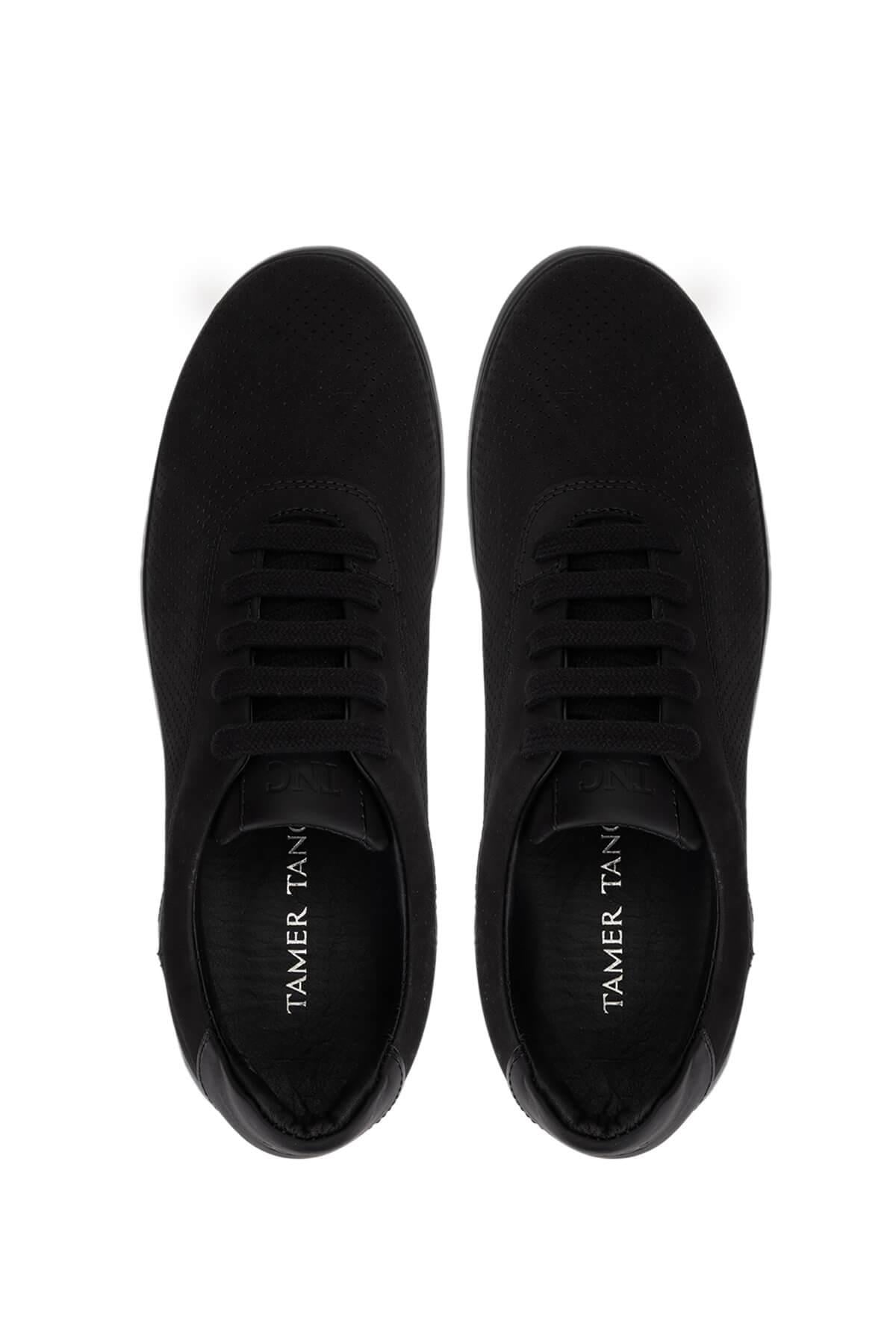 Tamer Tanca Erkek Hakiki Deri Siyah Sneakers & Spor Ayakkabı