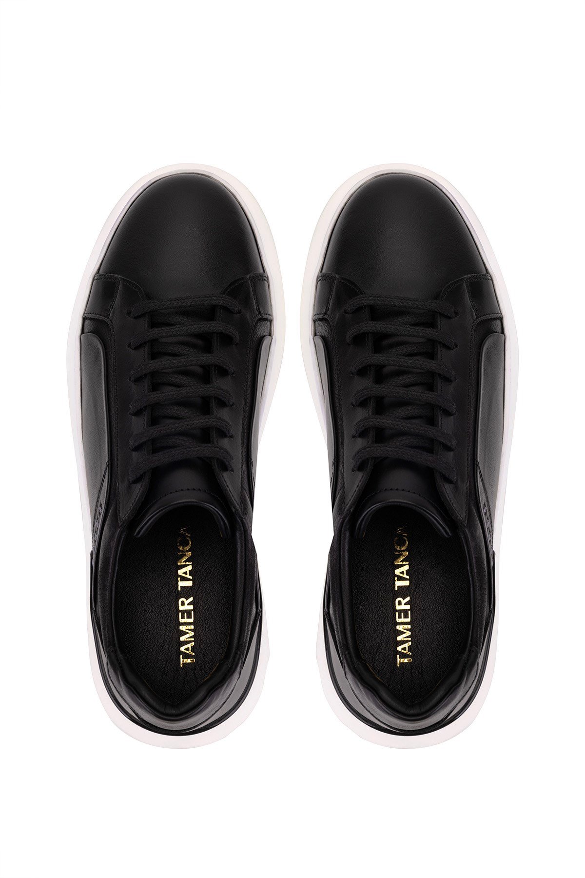 Tamer Tanca Erkek Hakiki Deri Siyah Sneakers & Spor Ayakkabı