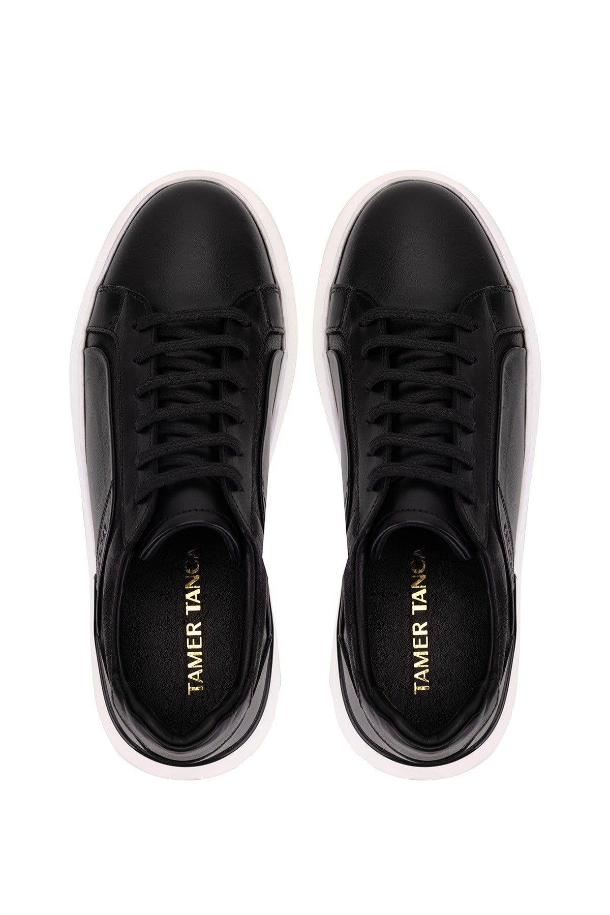 Tamer Tanca Erkek Hakiki Deri Siyah Sneakers & Spor Ayakkabı