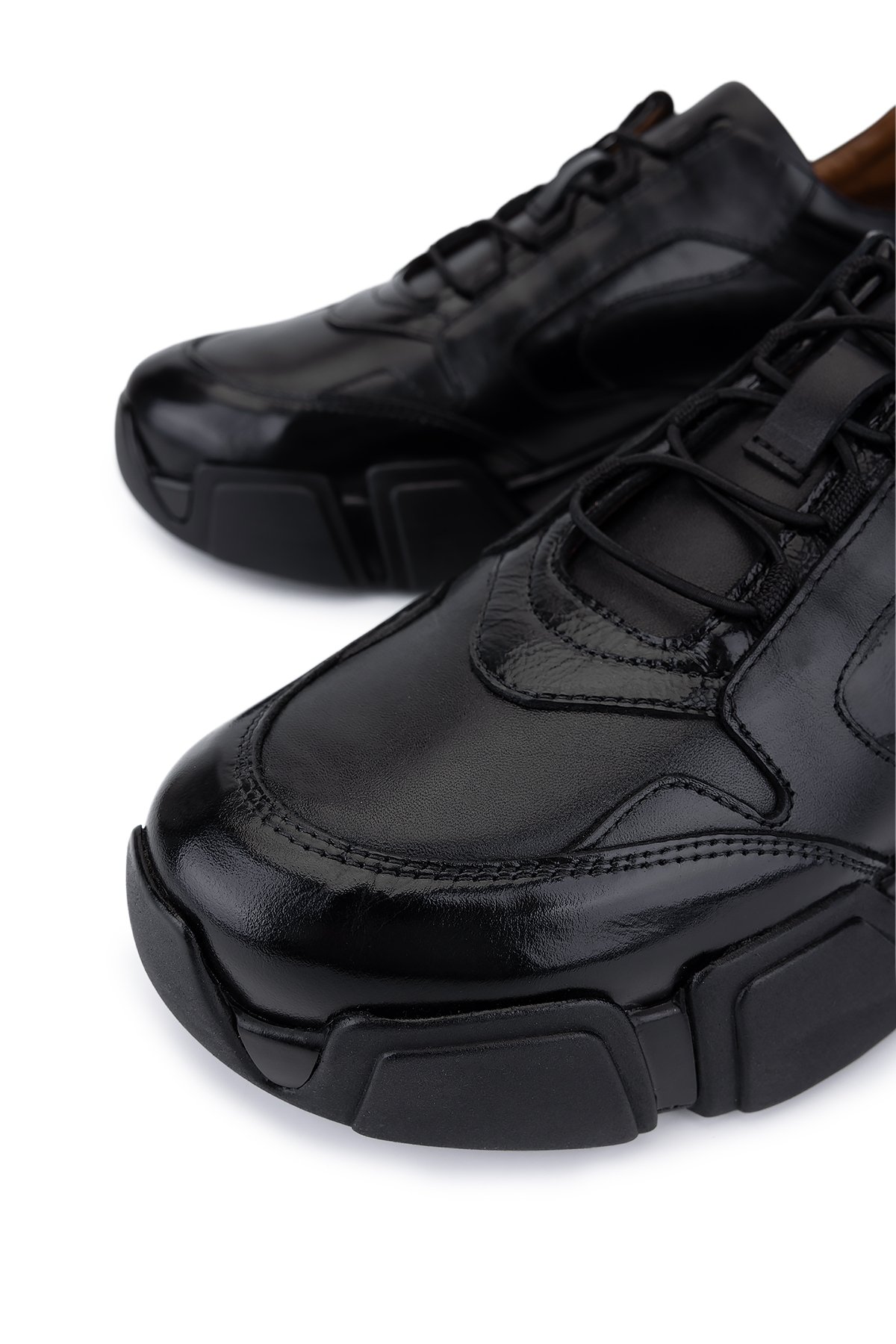Tamer Tanca Erkek Hakiki Deri Siyah Sneakers & Spor Ayakkabı