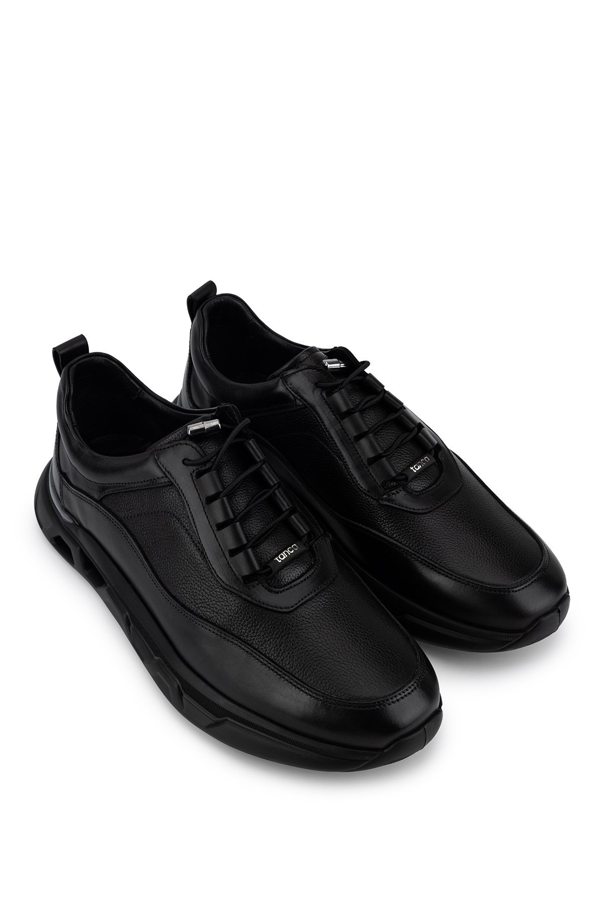 Tamer Tanca Erkek Hakiki Deri siyah Sneakers & Spor Ayakkabı