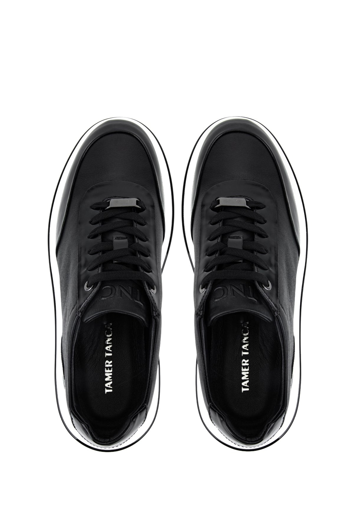 Tamer Tanca Erkek Hakiki Deri Siyah Sneakers & Spor Ayakkabı
