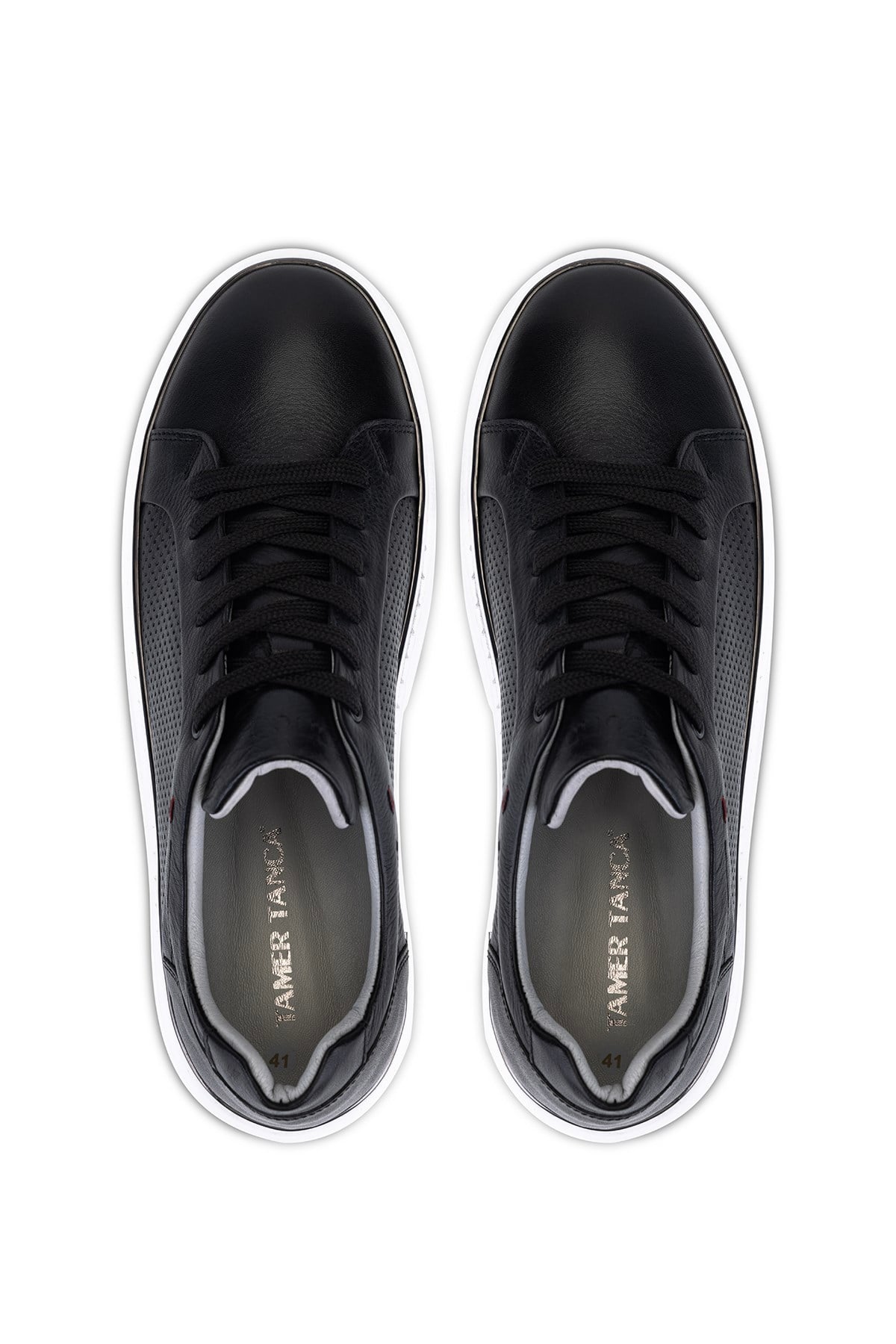 Tamer Tanca Erkek Hakiki Deri Siyah Sneakers & Spor Ayakkabı