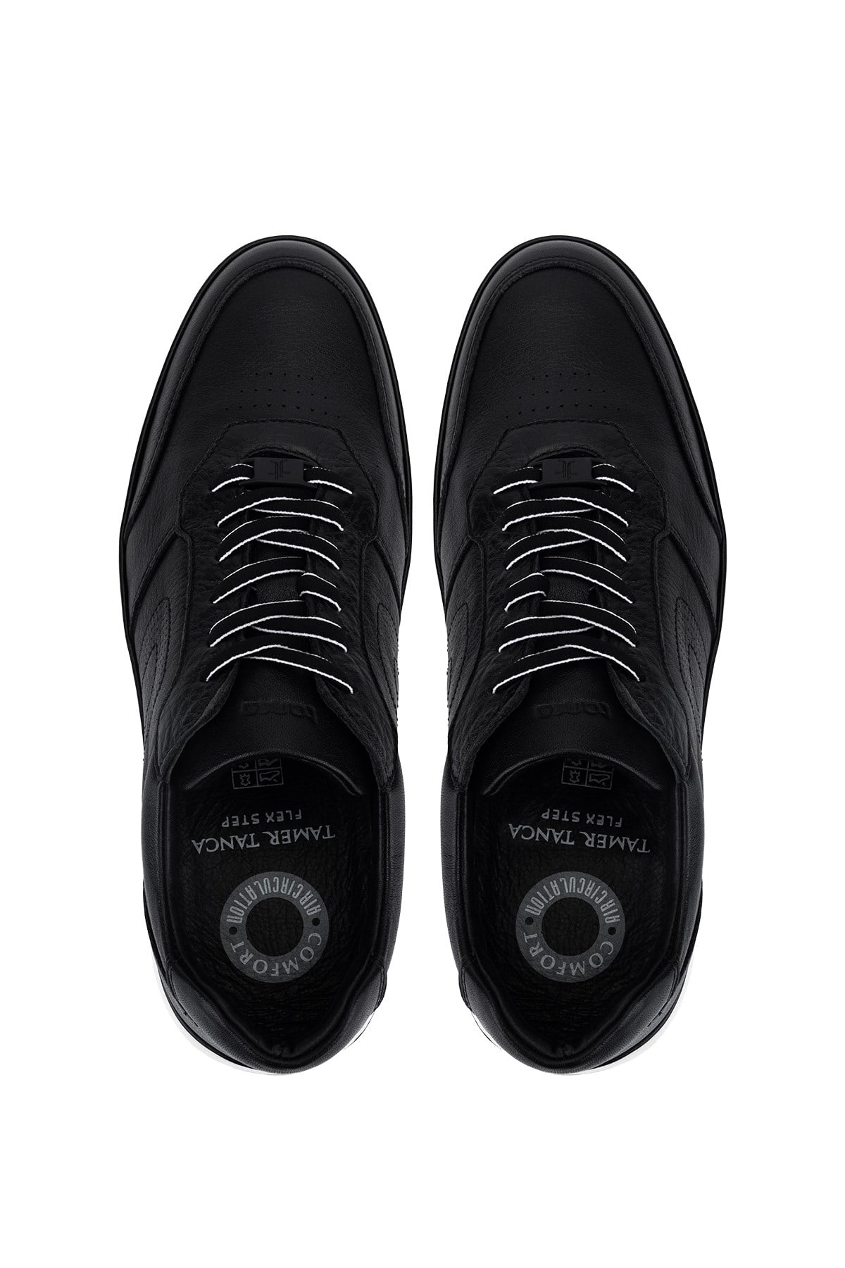 Tamer Tanca Erkek Hakiki Deri Siyah Sneakers & Spor Ayakkabı