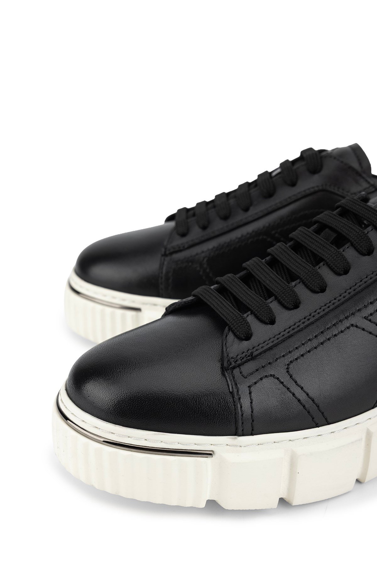 Tamer Tanca Erkek Hakiki Deri Siyah Sneakers & Spor Ayakkabı