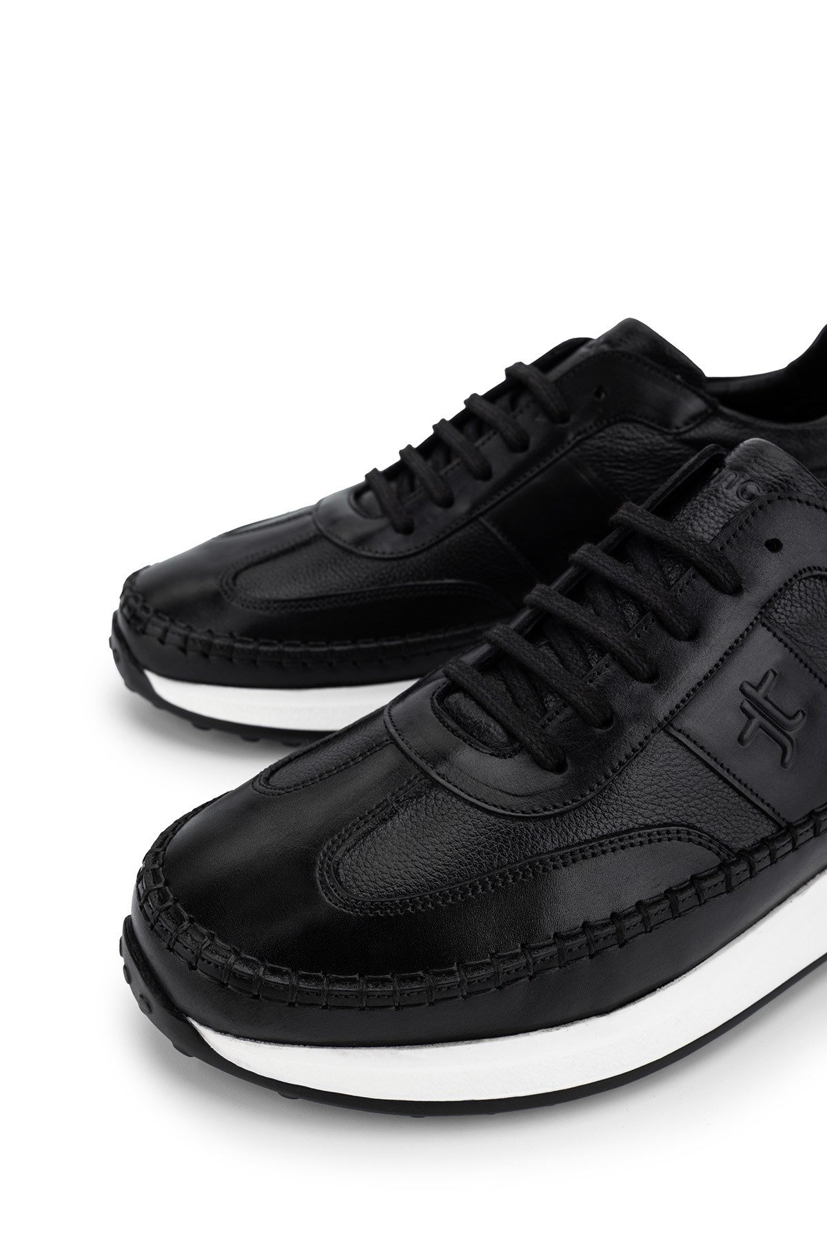 Tamer Tanca Erkek Hakiki Deri Siyah Sneakers & Spor Ayakkabı