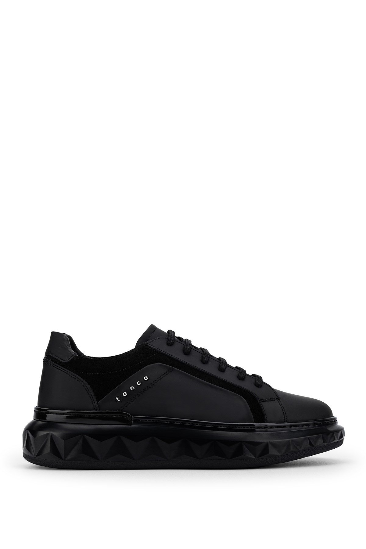 Tamer Tanca Erkek Hakiki Deri Siyah Sneakers & Spor Ayakkabı