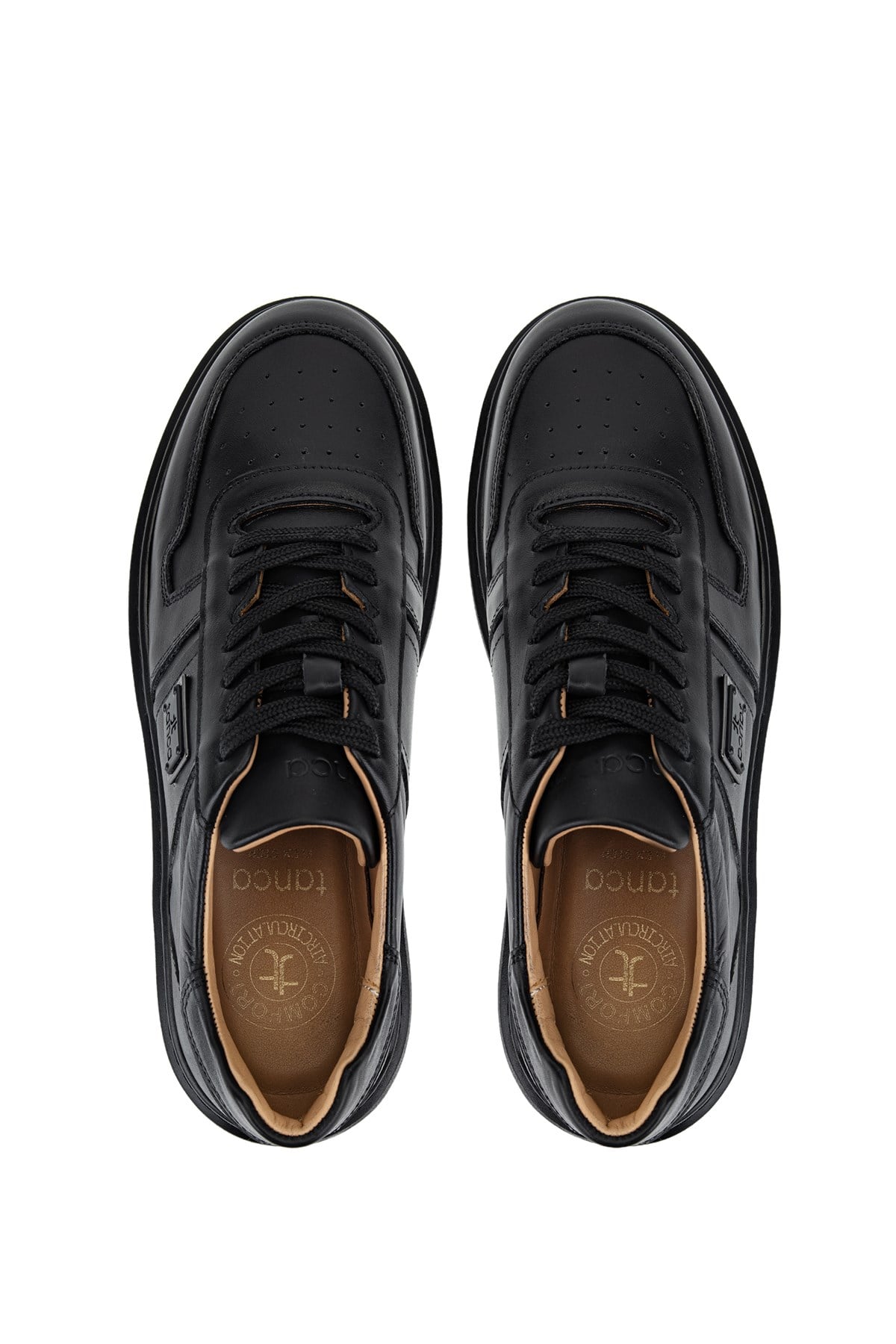 Tamer Tanca Erkek Hakiki Deri Siyah Sneakers & Spor Ayakkabı