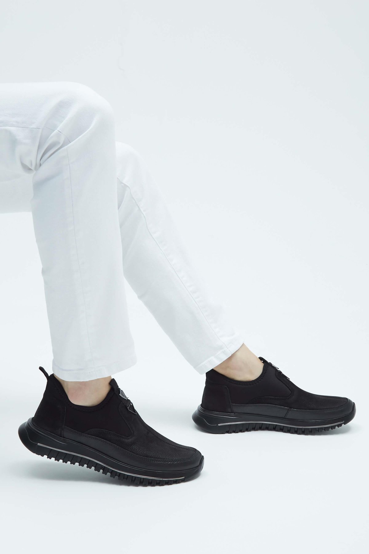 Tamer Tanca Erkek Hakiki Deri Siyah Sneakers & Spor Ayakkabı