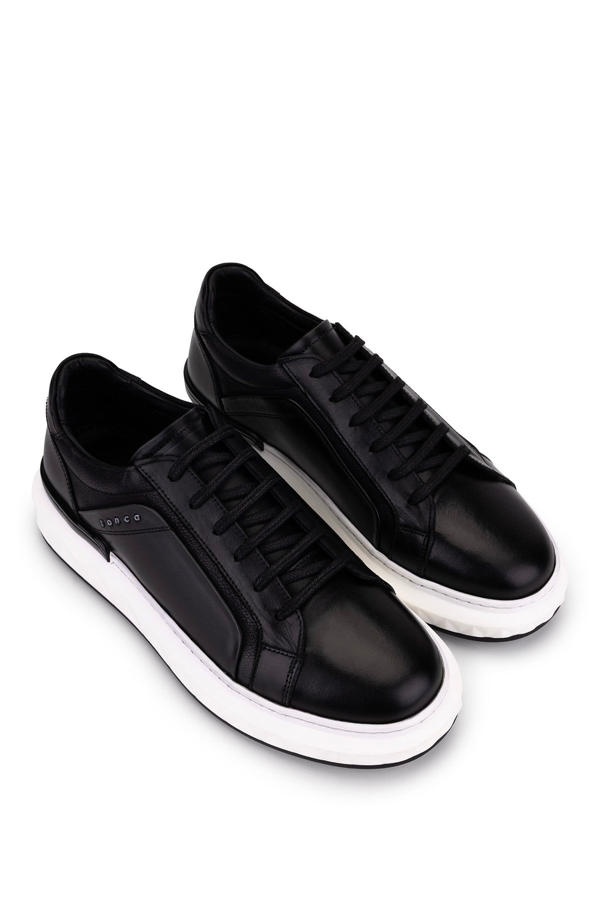 Tamer Tanca Erkek Hakiki Deri Siyah Sneakers & Spor Ayakkabı