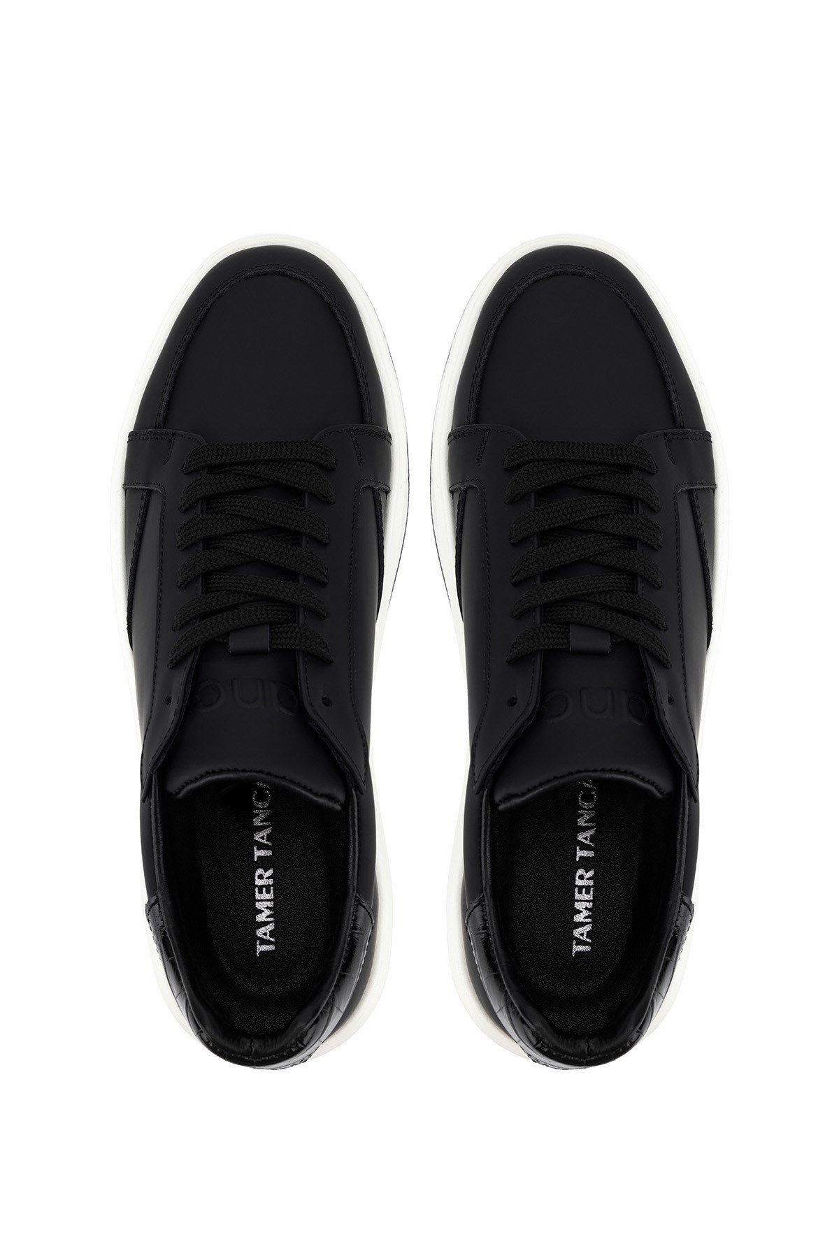 Tamer Tanca Erkek Hakiki Deri Siyah Sneakers & Spor Ayakkabı