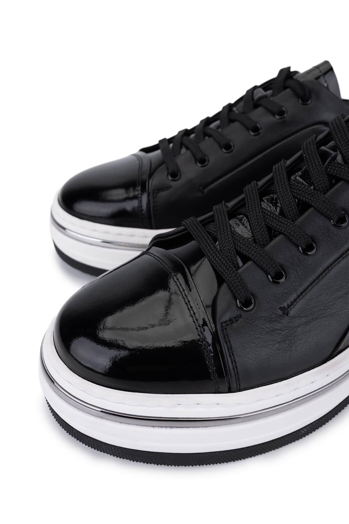 Tamer Tanca Erkek Hakiki Deri Siyah Sneakers & Spor Ayakkabı