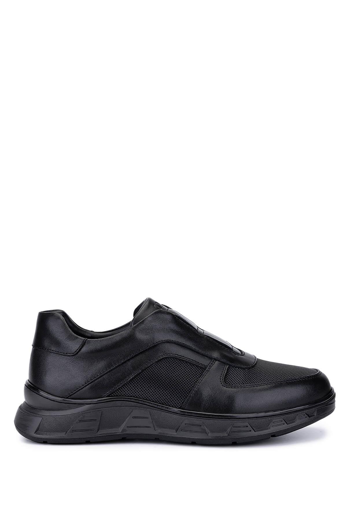 Tamer Tanca Erkek Hakiki Deri Siyah Sneakers & Spor Bot