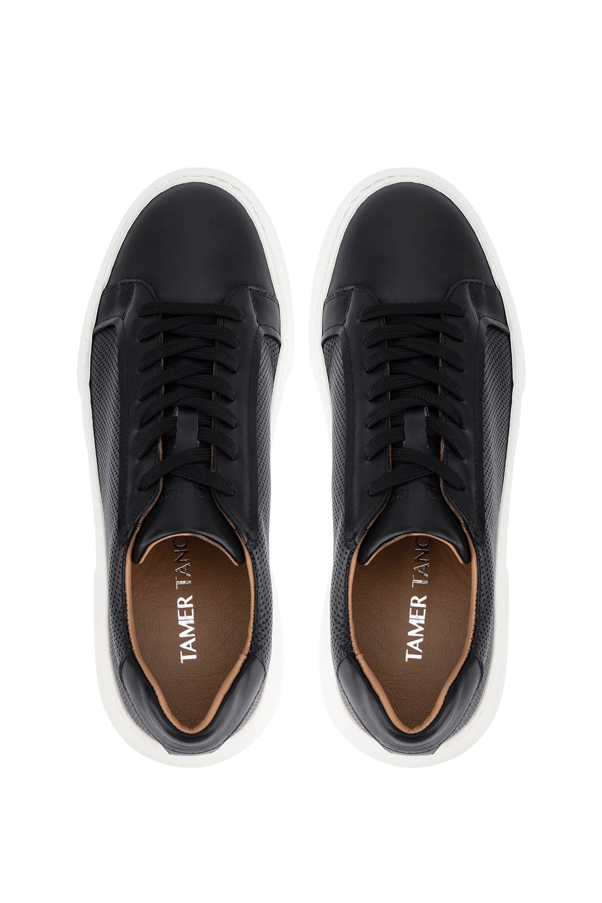 Tamer Tanca Erkek Hakiki Deri Siyah Sneakers & Spor Ayakkabı