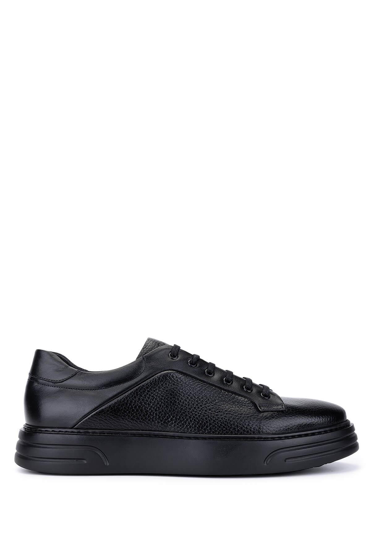 Tamer Tanca Erkek Hakiki Deri Siyah Sneakers & Spor Ayakkabı