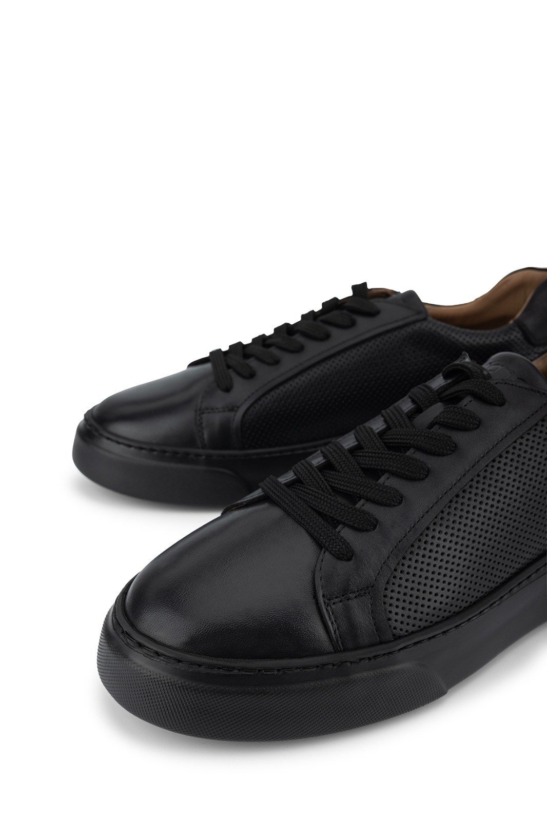 Tamer Tanca Erkek Hakiki Deri Siyah Sneakers & Spor Ayakkabı