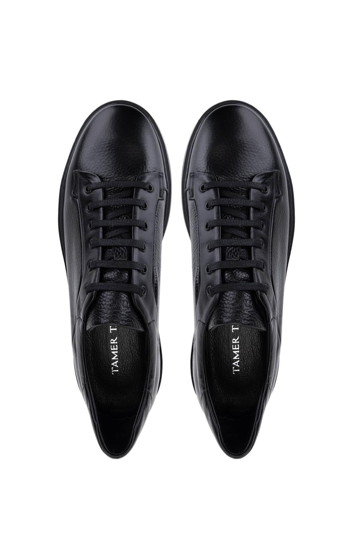 Tamer Tanca Erkek Hakiki Deri Siyah Sneakers & Spor Ayakkabı