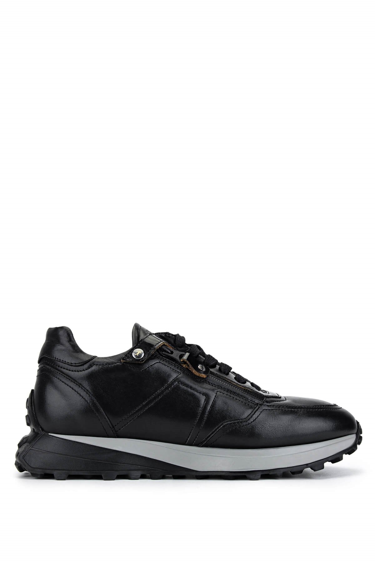 Tamer Tanca Erkek Hakiki Deri Siyah Sneakers & Spor Ayakkabı