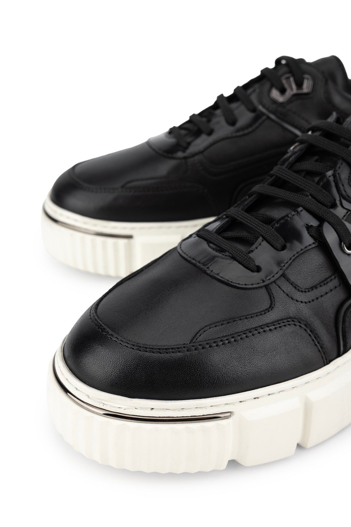 Tamer Tanca Erkek Hakiki Deri Siyah Sneakers & Spor Ayakkabı
