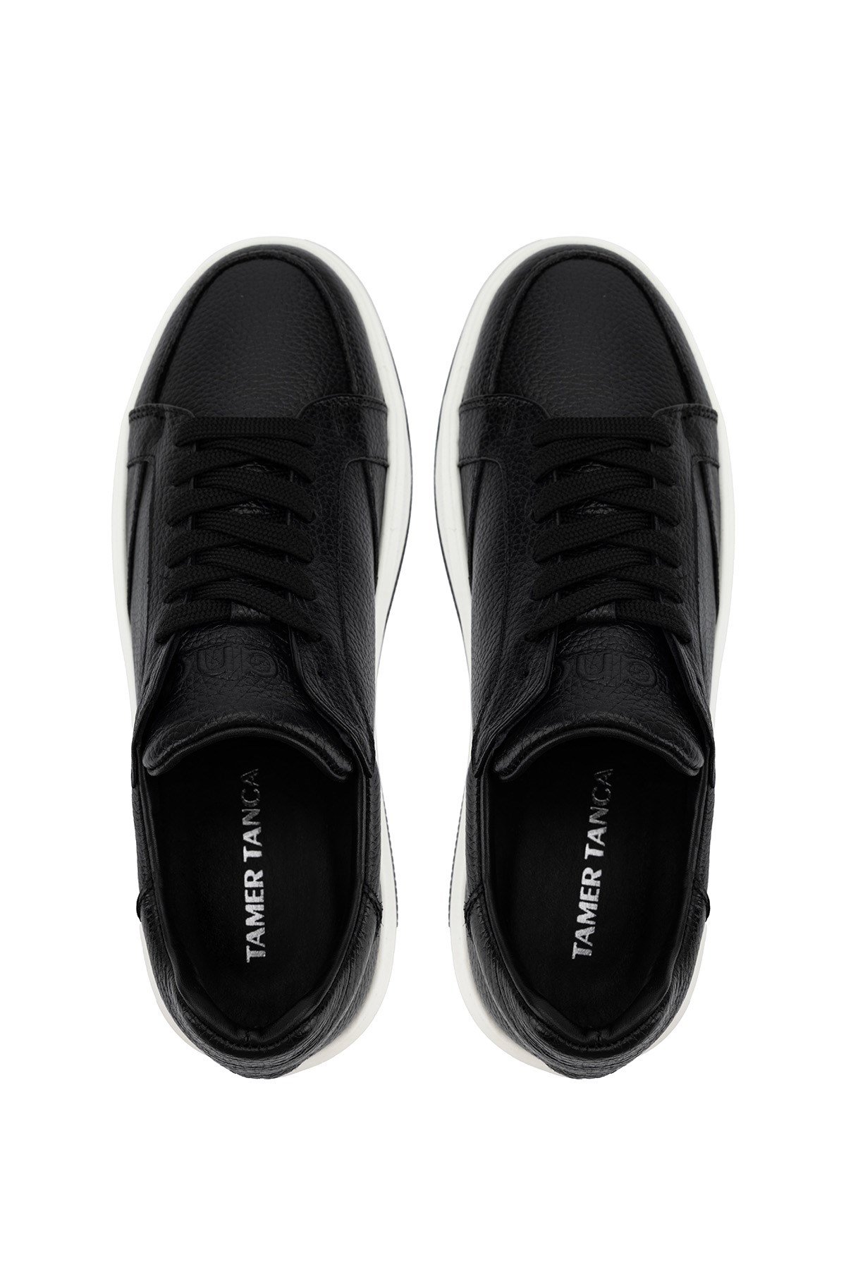 Tamer Tanca Erkek Hakiki Deri Siyah Sneakers & Spor Ayakkabı