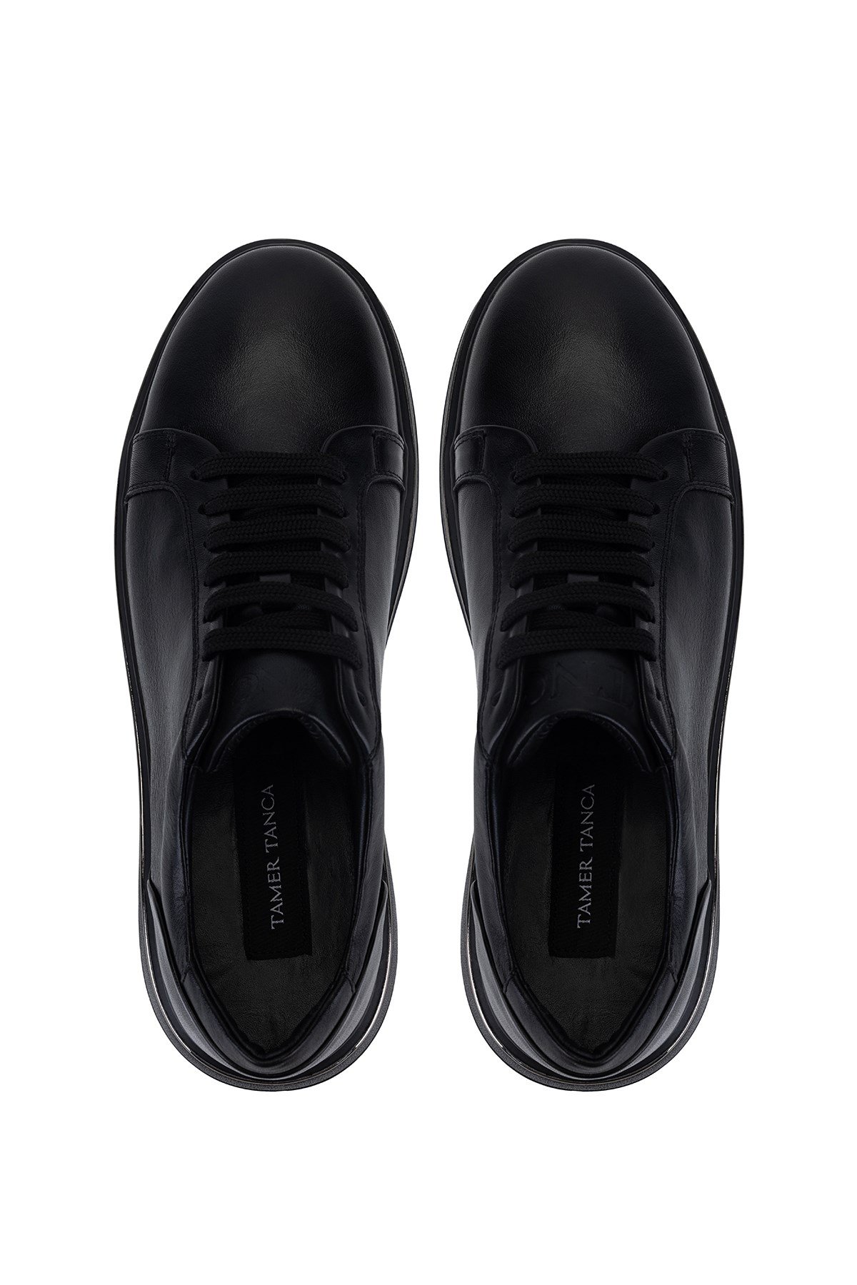 Tamer Tanca Erkek Hakiki Deri Siyah Sneakers & Spor Ayakkabı