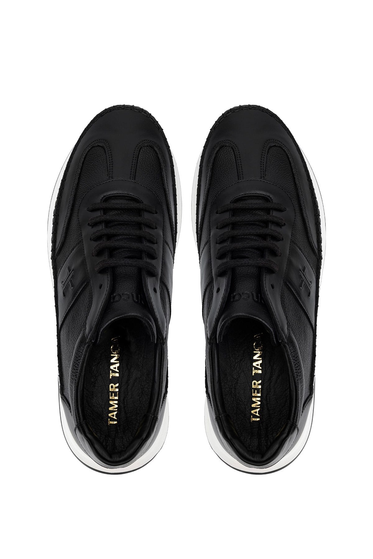Tamer Tanca Erkek Hakiki Deri Siyah Sneakers & Spor Ayakkabı