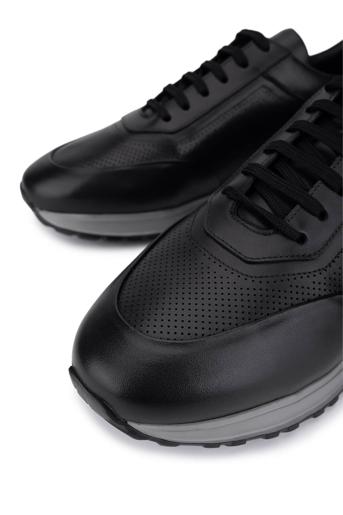 Tamer Tanca Erkek Hakiki Deri Siyah Sneakers & Spor Ayakkabı
