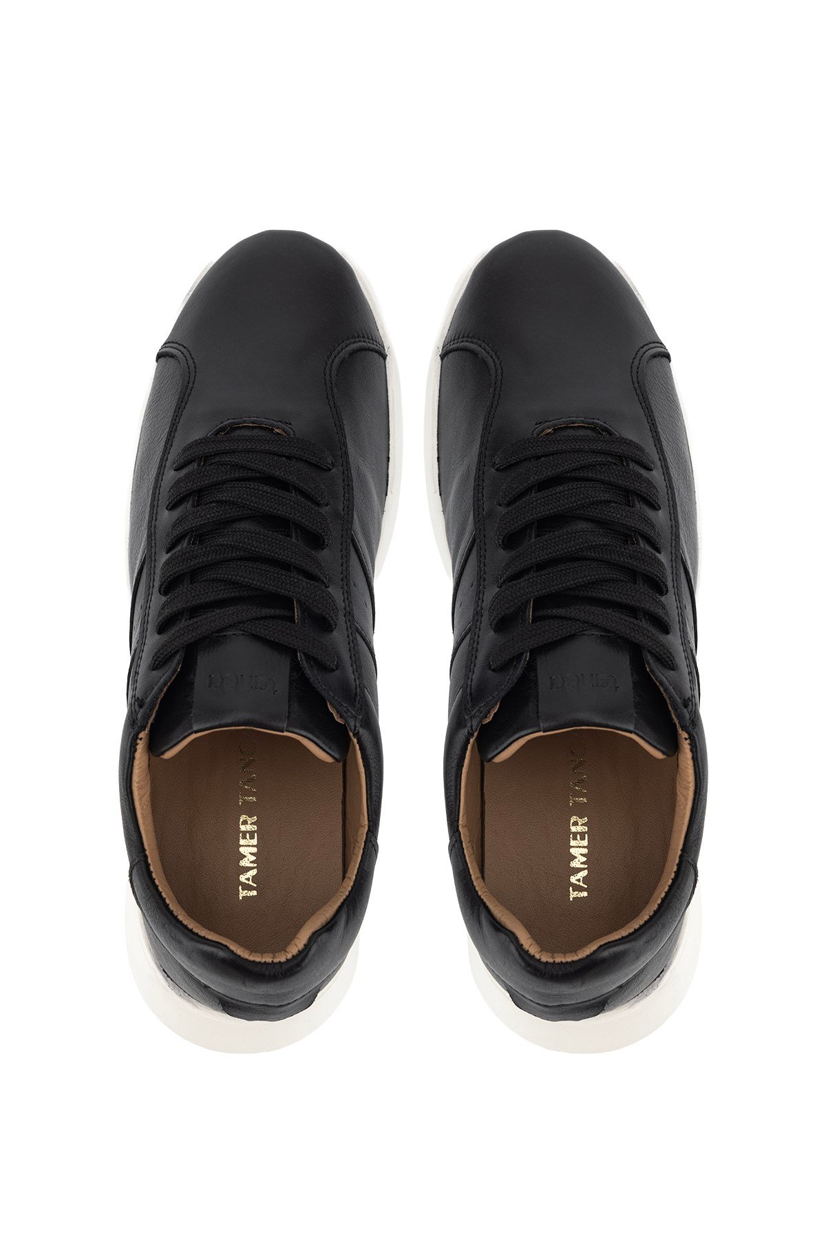 Tamer Tanca Erkek Hakiki Deri Siyah Sneakers & Spor Ayakkabı