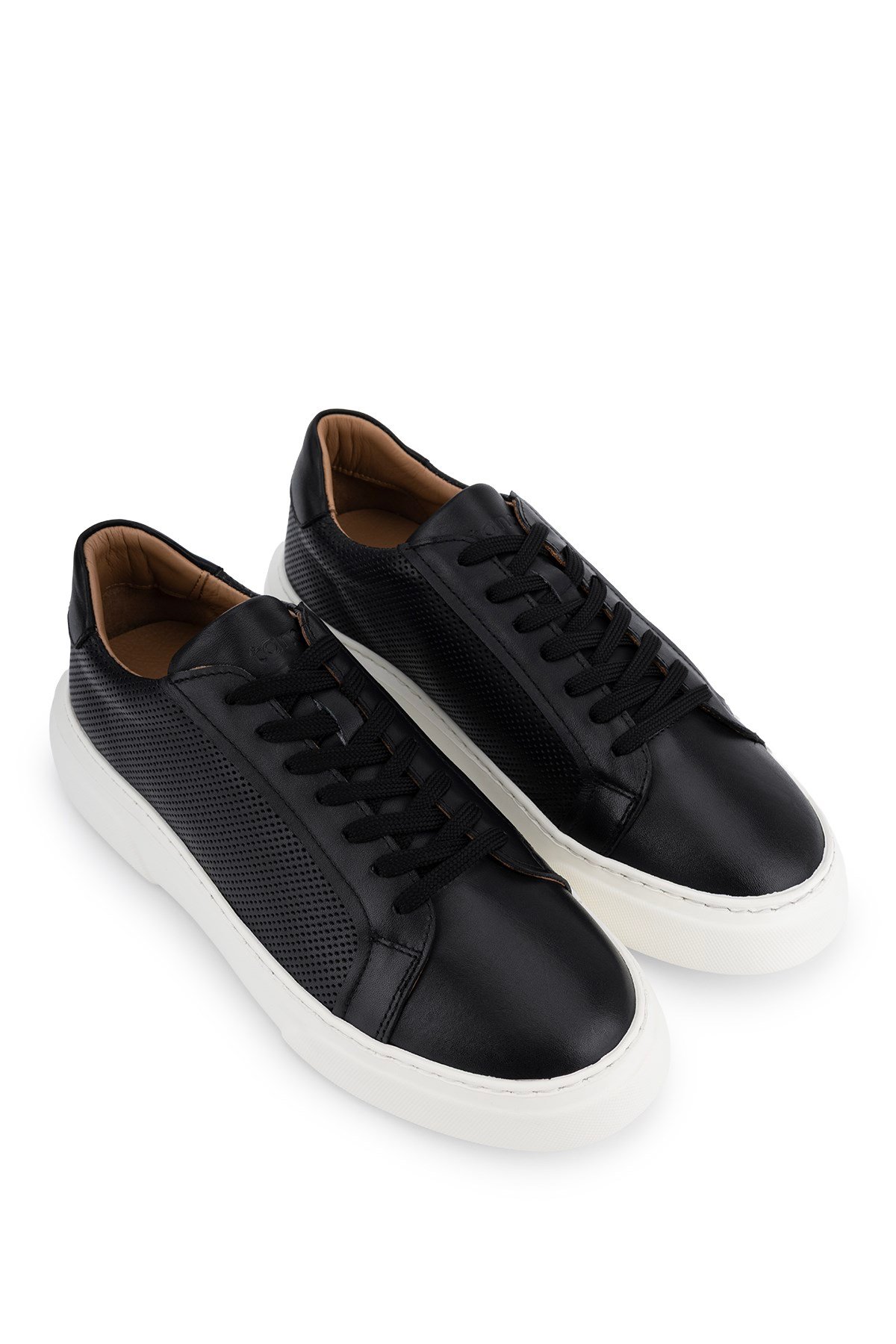 Tamer Tanca Erkek Hakiki Deri Siyah Sneakers & Spor Ayakkabı