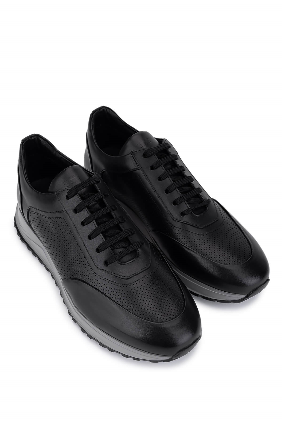 Tamer Tanca Erkek Hakiki Deri Siyah Sneakers & Spor Ayakkabı