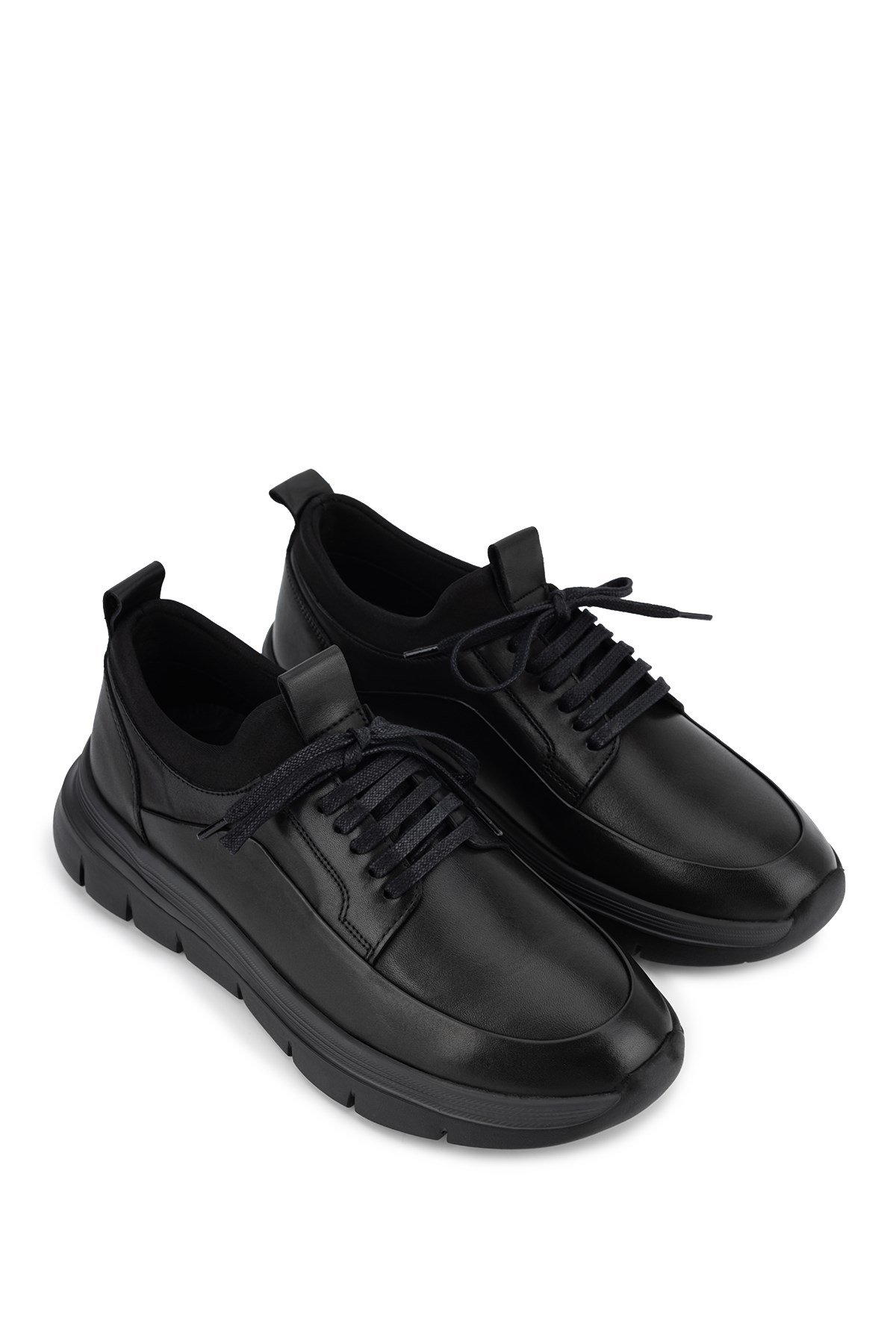 Tamer Tanca Erkek Hakiki Deri Siyah Sneakers & Spor Ayakkabı