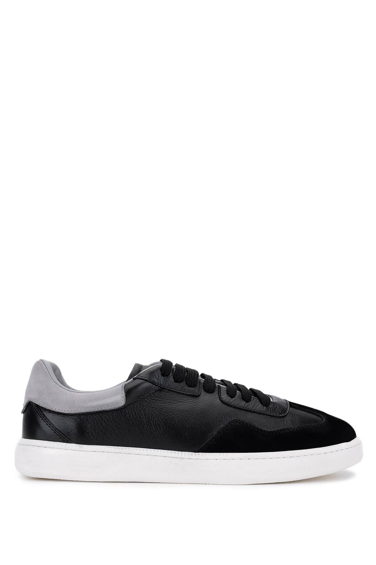 Tamer Tanca Erkek Hakiki Deri Siyah Sneakers & Spor Ayakkabı