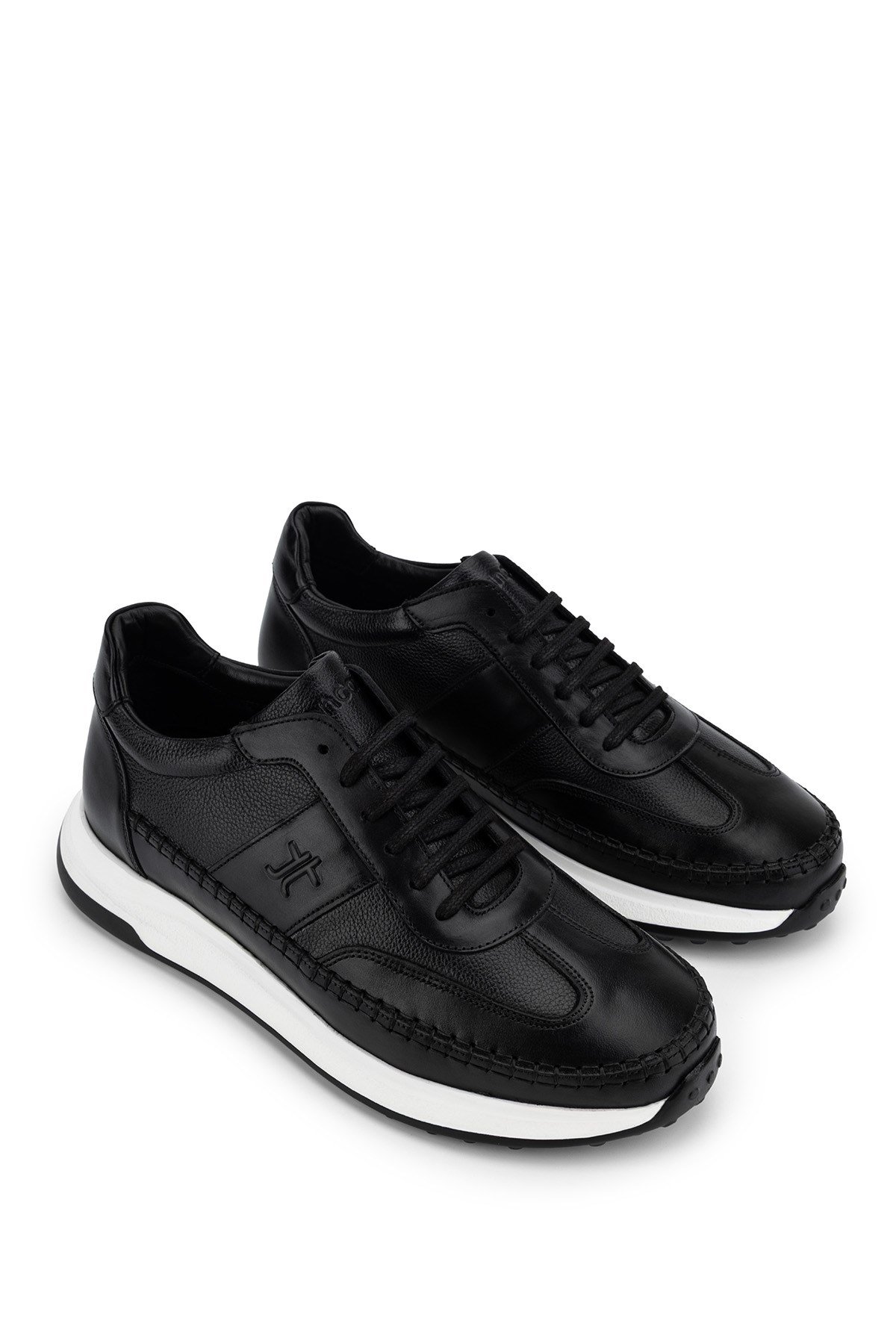 Tamer Tanca Erkek Hakiki Deri Siyah Sneakers & Spor Ayakkabı