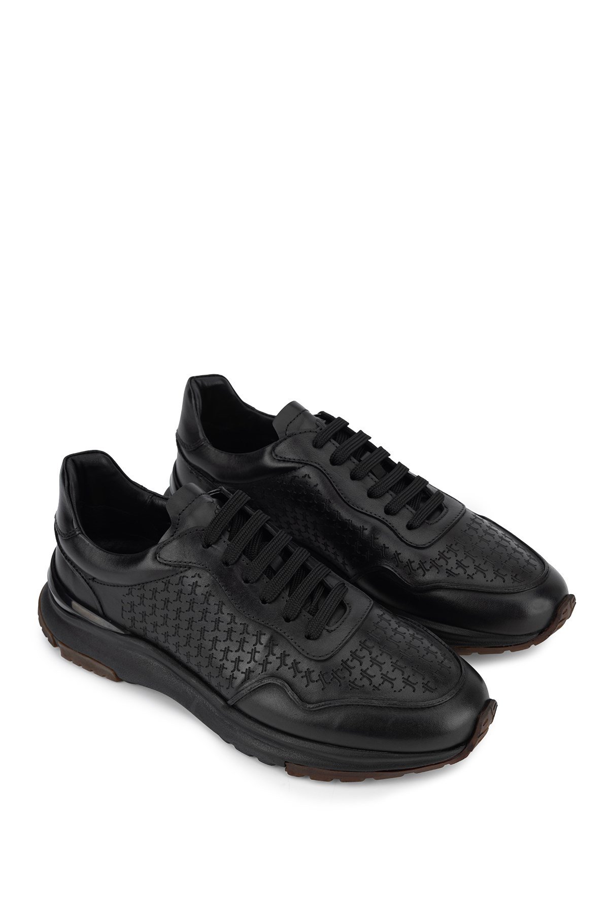 Tamer Tanca Erkek Hakiki Deri Siyah Sneakers & Spor Ayakkabı