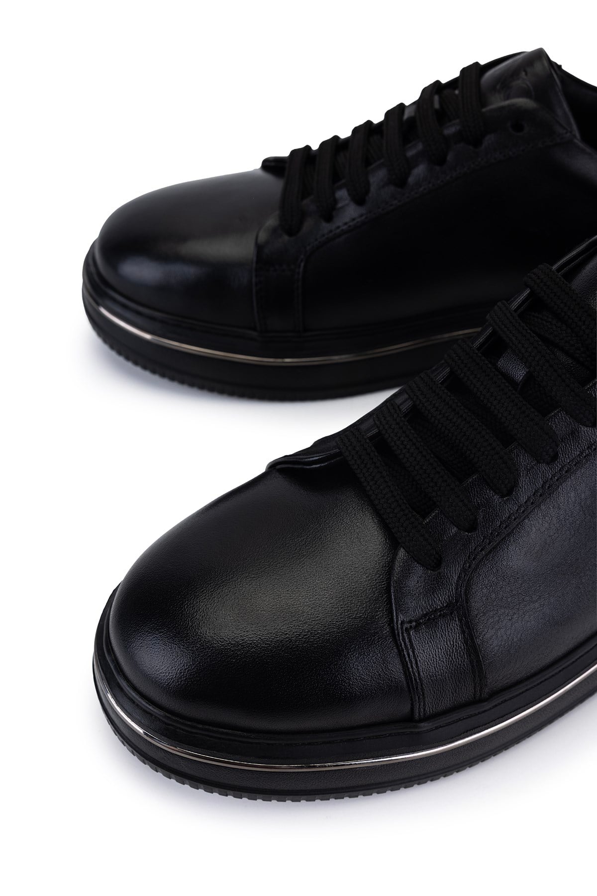 Tamer Tanca Erkek Hakiki Deri Siyah Sneakers & Spor Ayakkabı