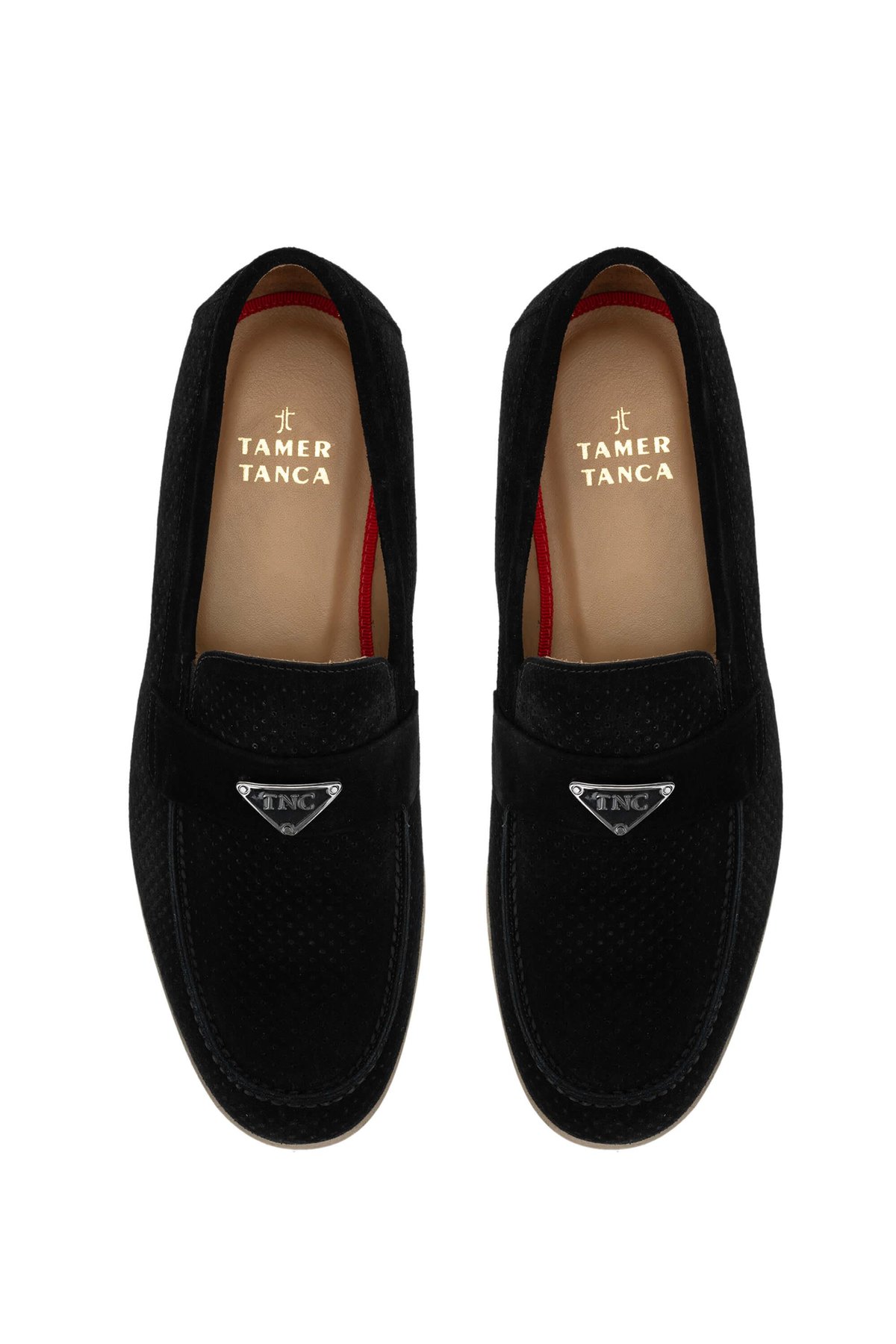 Tamer Tanca Erkek Hakiki Deri Siyah Süet Loafer Ayakkabı
