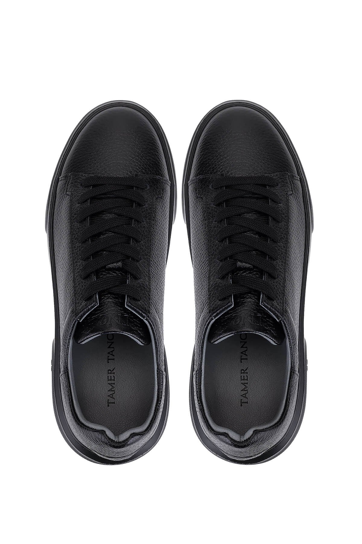 Tamer Tanca Erkek Hakiki Deri Siyah/Siyah Sneakers & Spor Ayakkabı