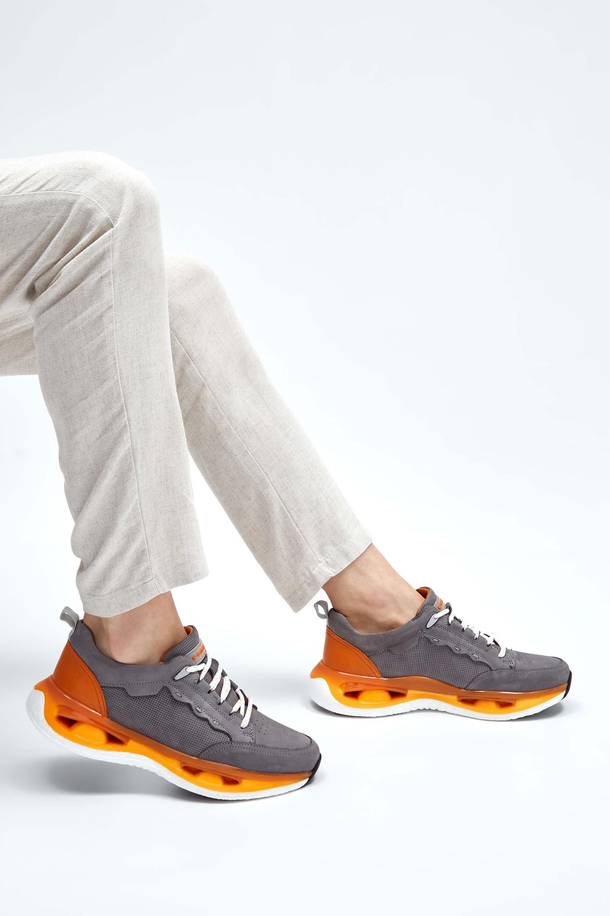 Tamer Tanca Erkek Hakiki Deri Turuncu Sneakers & Spor Ayakkabı